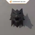Papercraft tête de loup origami papier 3D, vue 8