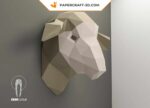 Papercraft eines Schafkopfes in Origami 3D