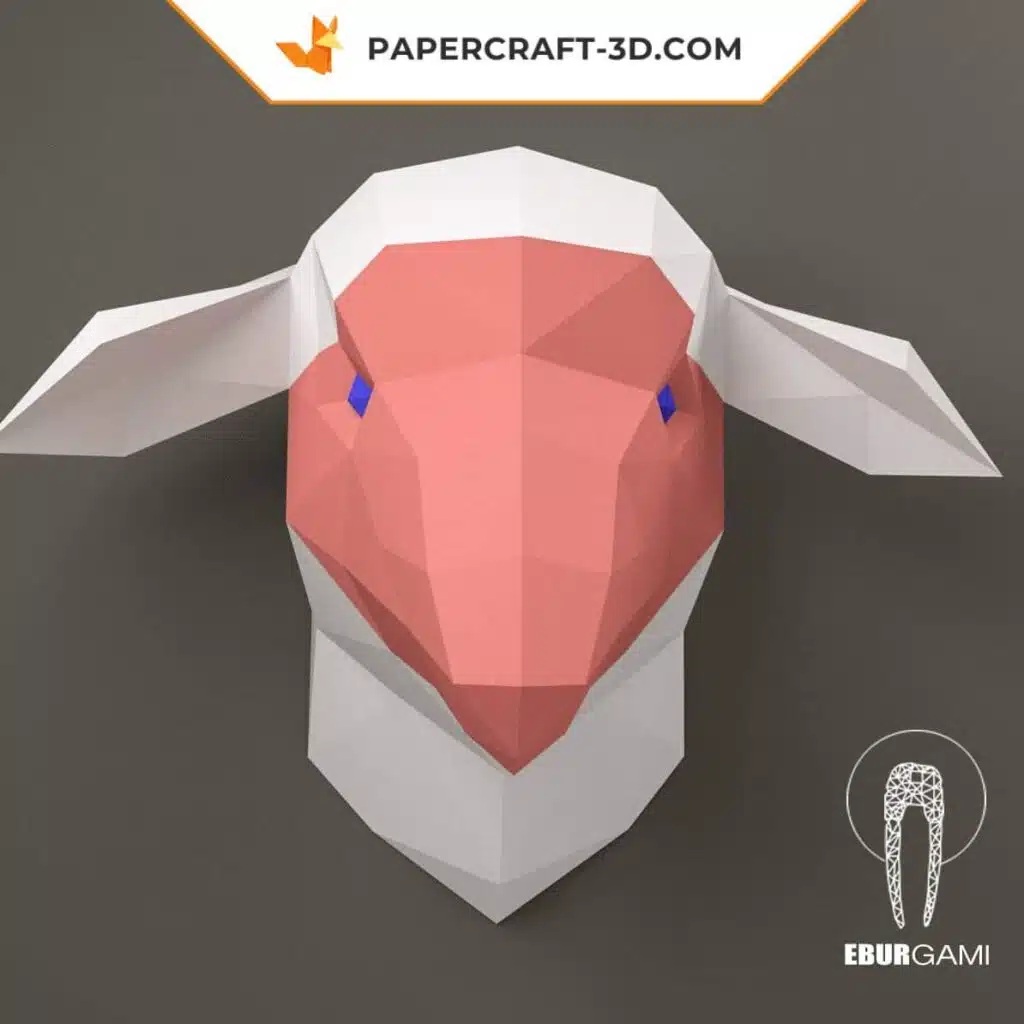 Papercraft Schafskopf als Origami
