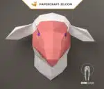 Papercraft eines Schafkopfes in Origami 3D