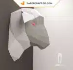 Papercraft de cabeza de oveja en origami, vista 4