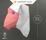 Papercraft eines Schafkopfes in Origami 3D
