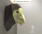 Papercraft de cabeza de oveja en origami, vista 6
