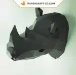 Papercraft Tête de Rhino origami papier 3D à télécharger, weergave 2