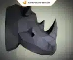 Papercraft Tête de Rhino origami papier 3D à télécharger, weergave 3