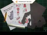 Papercraft Tête de Rhino origami papier 3D à télécharger, weergave 4