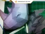Papercraft Tête de Rhino origami papier 3D à télécharger, weergave 5