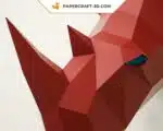 Papercraft de tête de rhinocéros en origami 3D