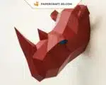 Papercraft de tête de rhinocéros en origami 3D