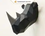 Papercraft de tête de rhinocéros en origami 3D