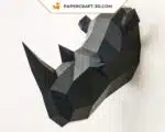 Papercraft de tête de rhinocéros en origami 3D