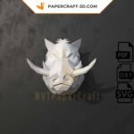 Papercraft tête de sanglier en origami