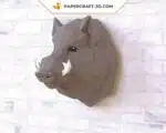 Papercraft cabeza de jabalí en origami