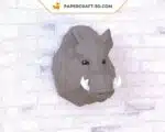 Papercraft cabeza de jabalí en origami