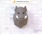 Papercraft cabeza de jabalí en origami