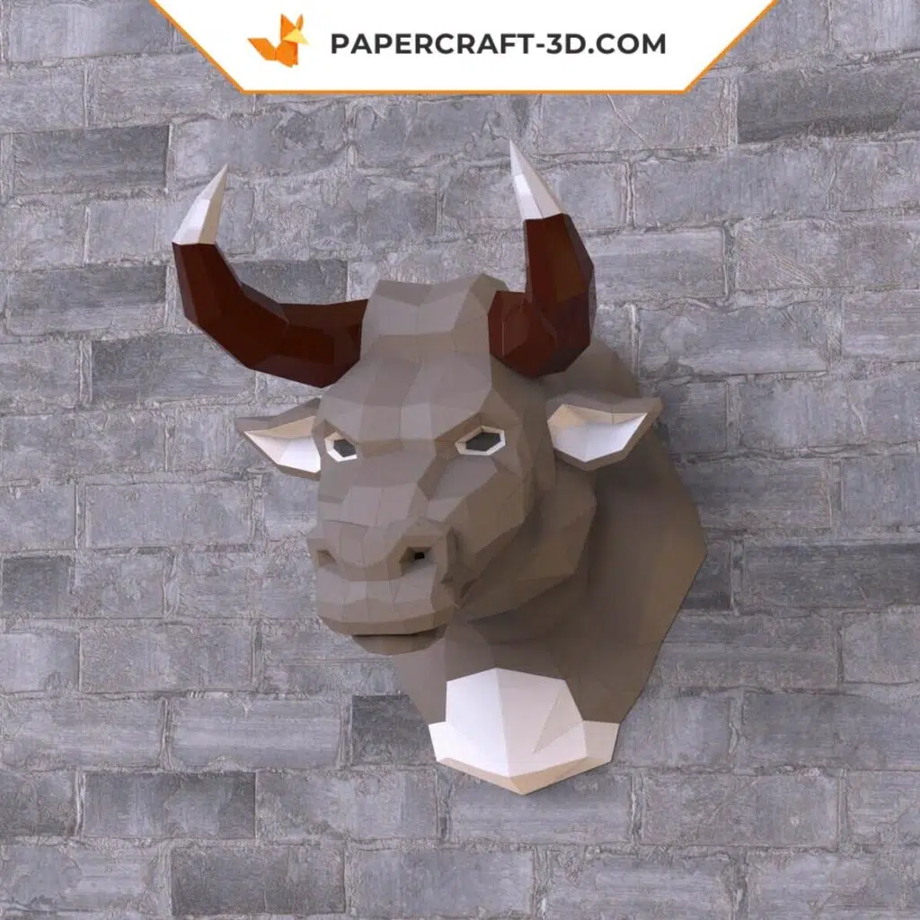 Papercraft bull head in origami Papercraft bull head in origami