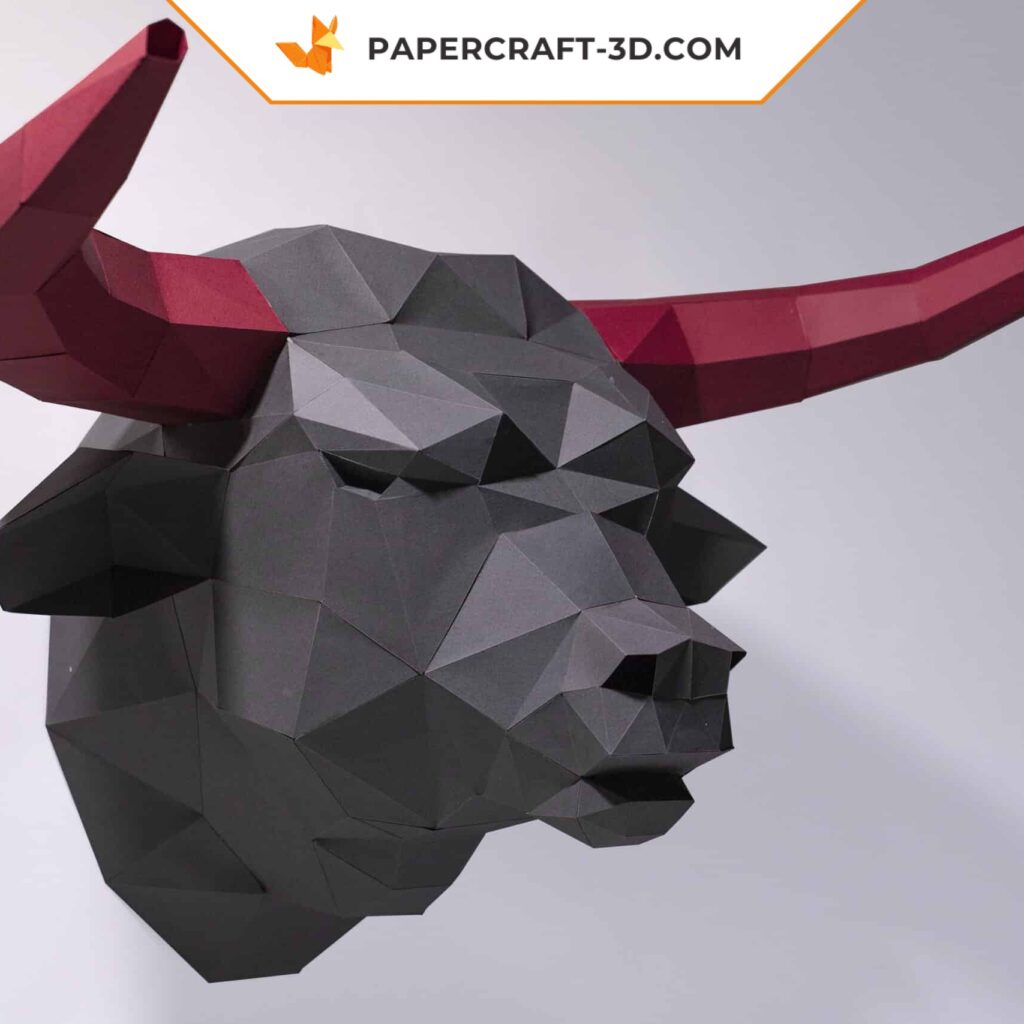 Papercraft testa di toro in origami