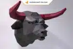 Papercraft Tête de Taureau en origami papier 3D à télécharger, weergave 2