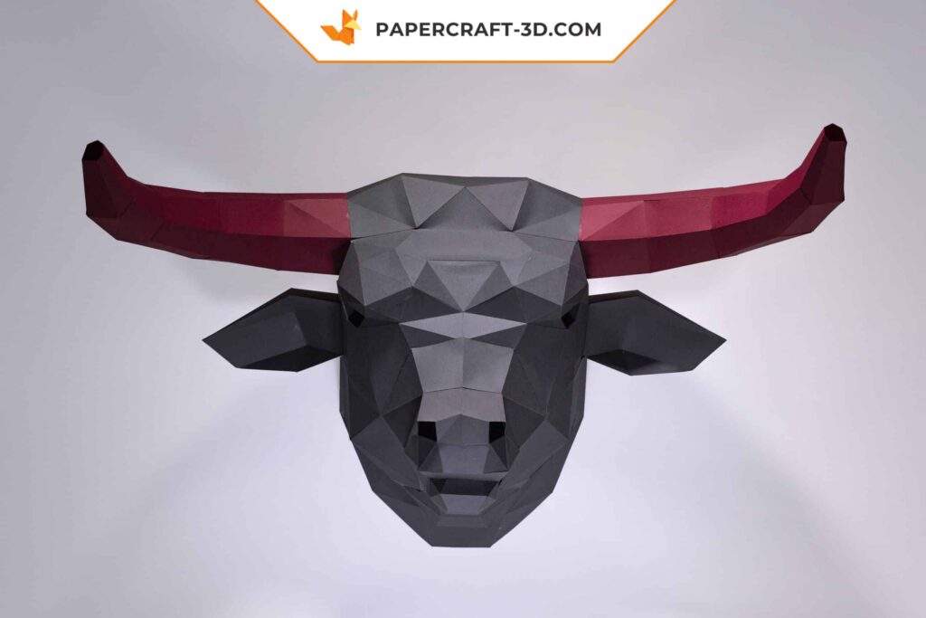 Papercraft testa di toro in origami