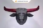 Papercraft Tête de Taureau en origami papier 3D à télécharger, weergave 3