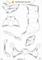 Papercraft tête de taureau en origami papier 3D DIY, weergave 7