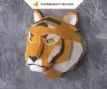 Papercraft Tigerkopf als 3D-Origami
