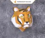 Papercraft Tigerkopf als 3D-Origami