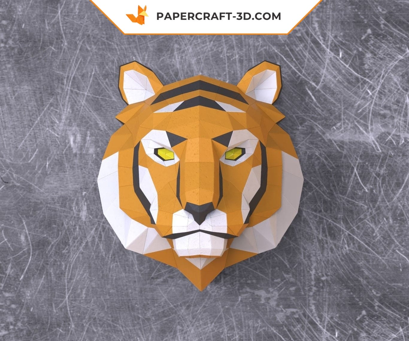 Papercraft tiger head in 3D origami Papercraft tiger head in 3D origami