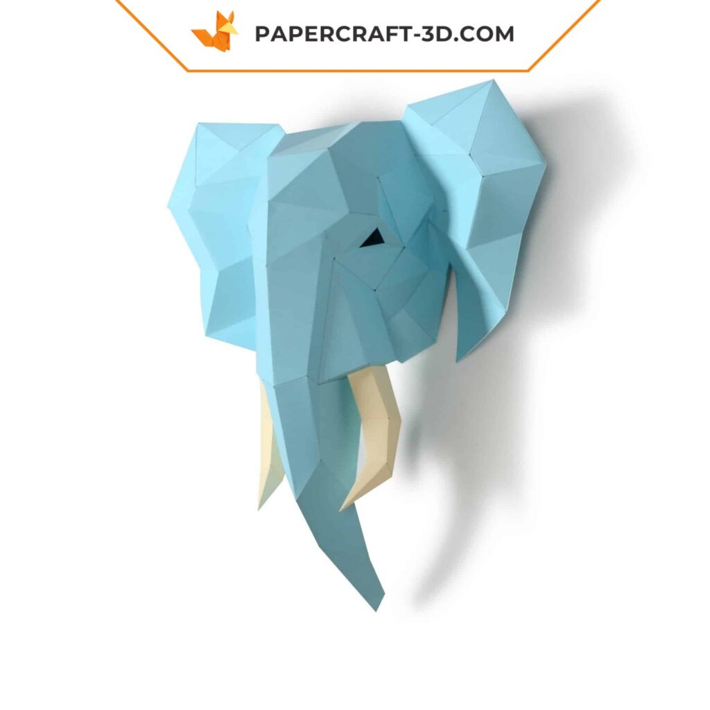 Papercraft elephant head origami