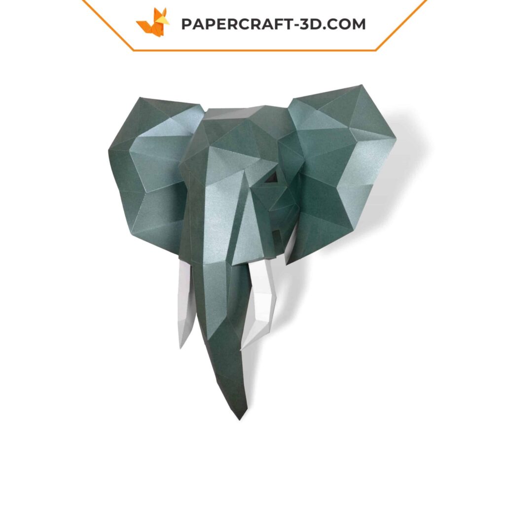 Papercraft elephant head origami