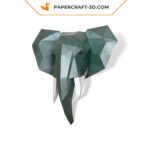 Papercraft elephant head in origami