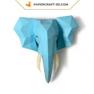 Papercraft tête d&rsquo;éléphant en origami papier 3D