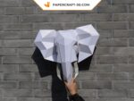 Papercraft elephant head in origami