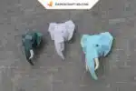 Papercraft elephant head in origami