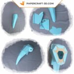 Papercraft elephant head in origami