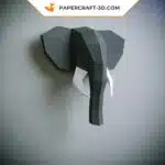 Papercraft tête d&rsquo;éléphant origami papier 3D