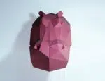 Papercraft cabeça de hipopótamo em origami
