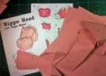 Papercraft cabeça de hipopótamo em origami