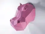 Papercraft cabeça de hipopótamo em origami