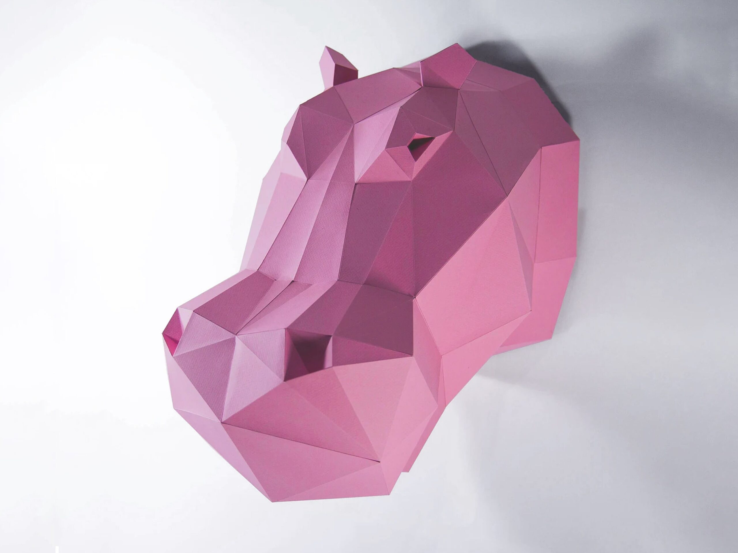 Papercraft hippopotamus head in origami Papercraft hippopotamus head in origami