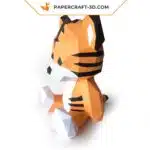 Papercraft bebê tigre fofo para criança, vista 3