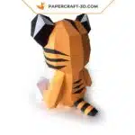 Papercraft bebê tigre fofo para criança, vista 4