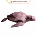 Papercraft of sea turtle in 3D origami