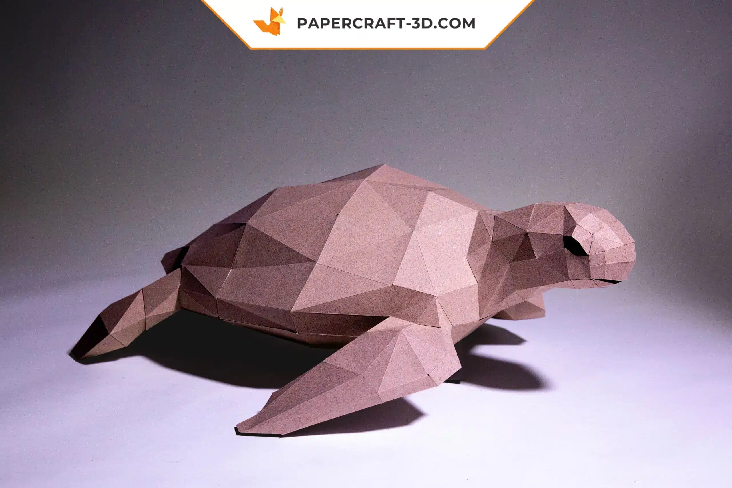 Papercraft tortue de mer origami papier 3D à télécharger en PDF