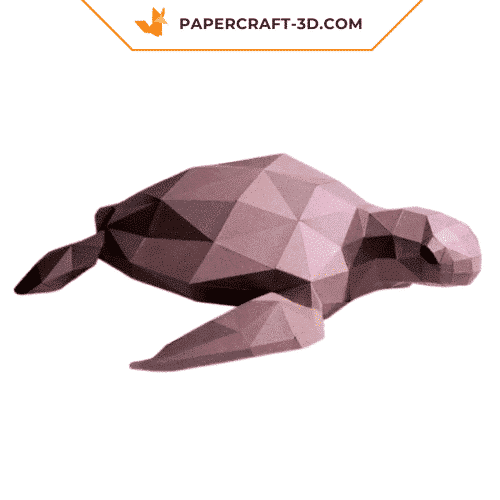 Papercraft of sea turtle in 3D origami