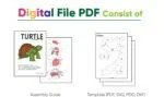 Papercraft tortue en origami papier 3D à télécharger en PDF, weergave 5