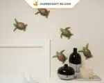 Papercraft Meeresschildkröten aus origami Papier 3D