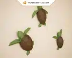 Papercraft kleiner Meeresschildkröten als 3D-Origami für die Wand, Ansicht 5