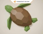 Papercraft von kleinen Meeresschildkröten Wandkunst in 3D-Origami