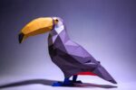 Papercraft de toucan en origami 3D